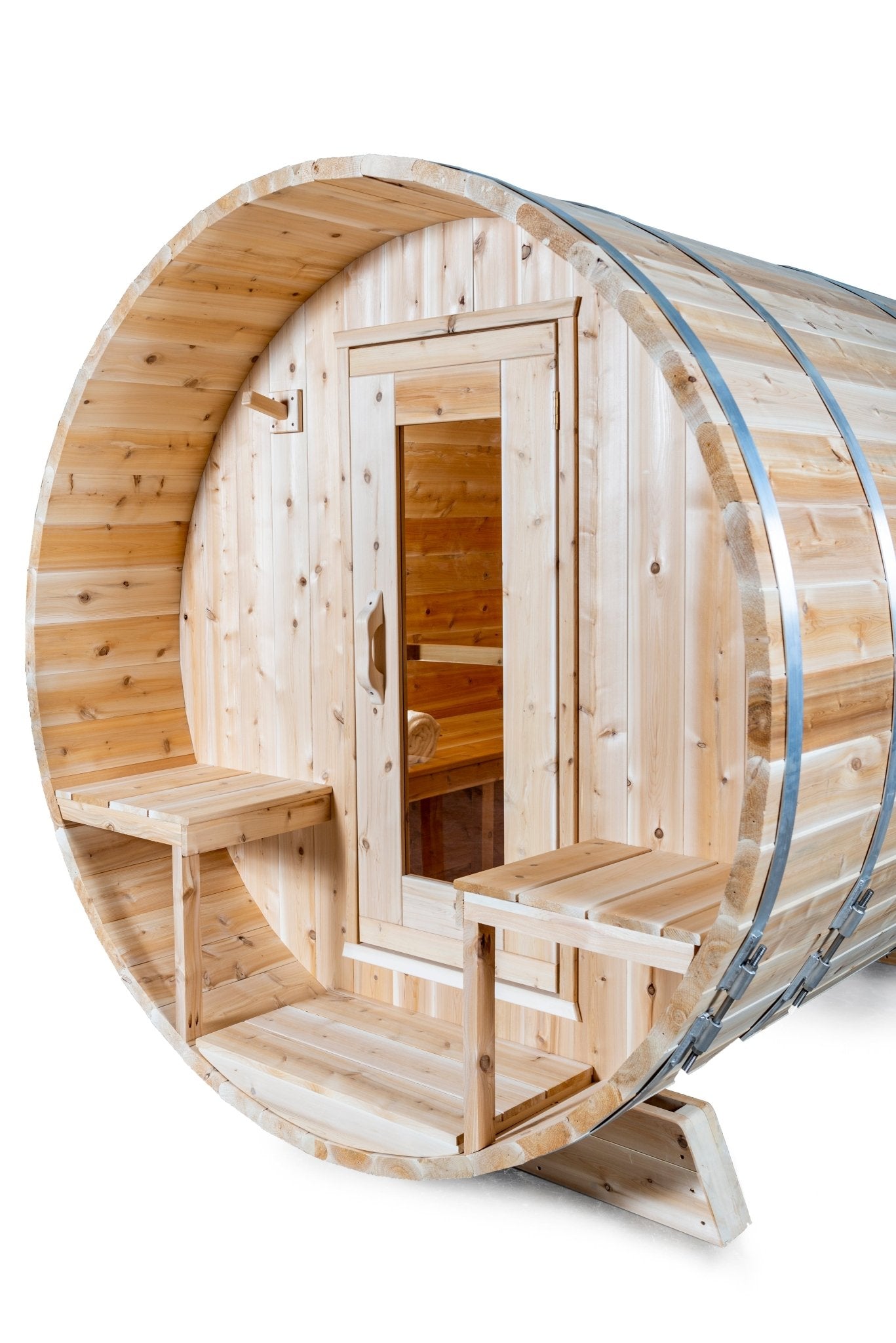 Dundalk Leisurecraft Canadian Timber 4 Person Serenity Barrel Sauna | CTC2245W - WellMed Supply