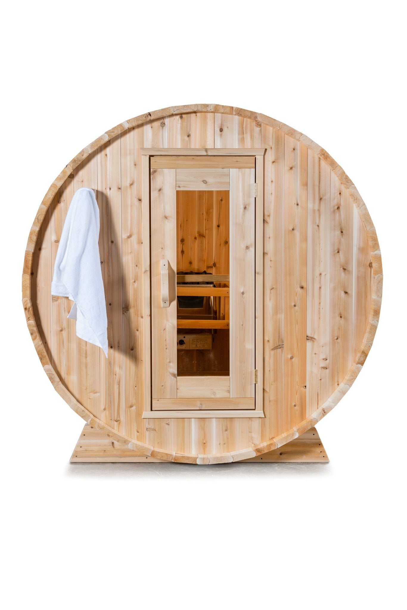 Dundalk Leisurecraft Canadian Timber 4 Person Harmony Barrel Sauna | CTC22W - WellMed Supply