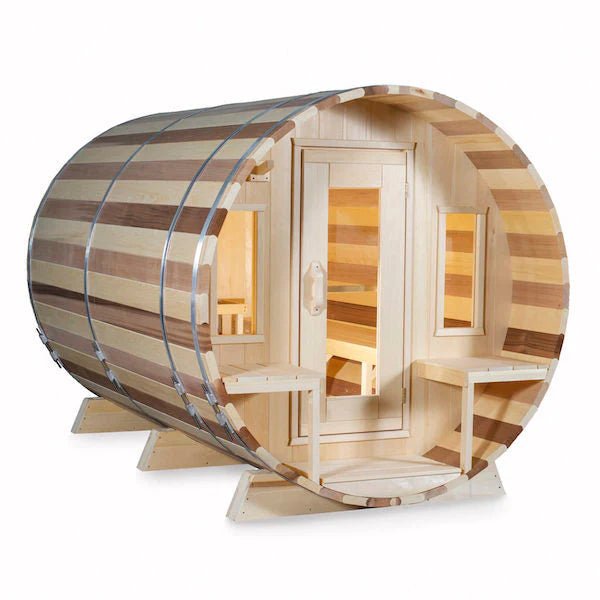 Dundalk Leisurecraft Canadian Timber 6 Person Tranquility Barrel Sauna | CTC2345W - WellMed Supply