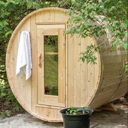 Dundalk Leisurecraft Canadian Timber 4 Person Harmony Barrel Sauna | CTC22W - WellMed Supply